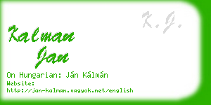 kalman jan business card