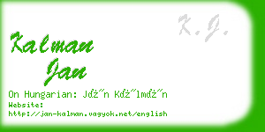 kalman jan business card